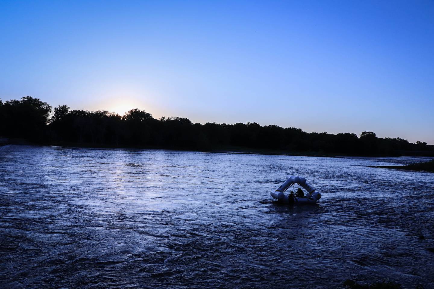 The Wilmington ESDA's creature craft sets sail on the Kankakee River in Wilmington.