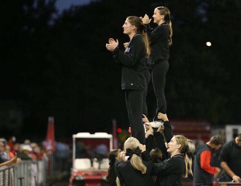 Ottawa cheerleaders perform during the game between Ottawa and Streator on Friday, Sept. 6, 2024 at Doug Dieken Stadium.