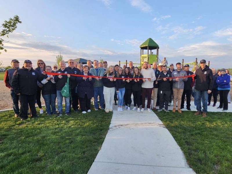 The Huntley Area Chamber of Commerce held a ribbon-cutting ceremony to celebrate the opening of Coach’s Park on Tuesday, May 14, 2024, in the Cider Grove subdivision, where the park is located.