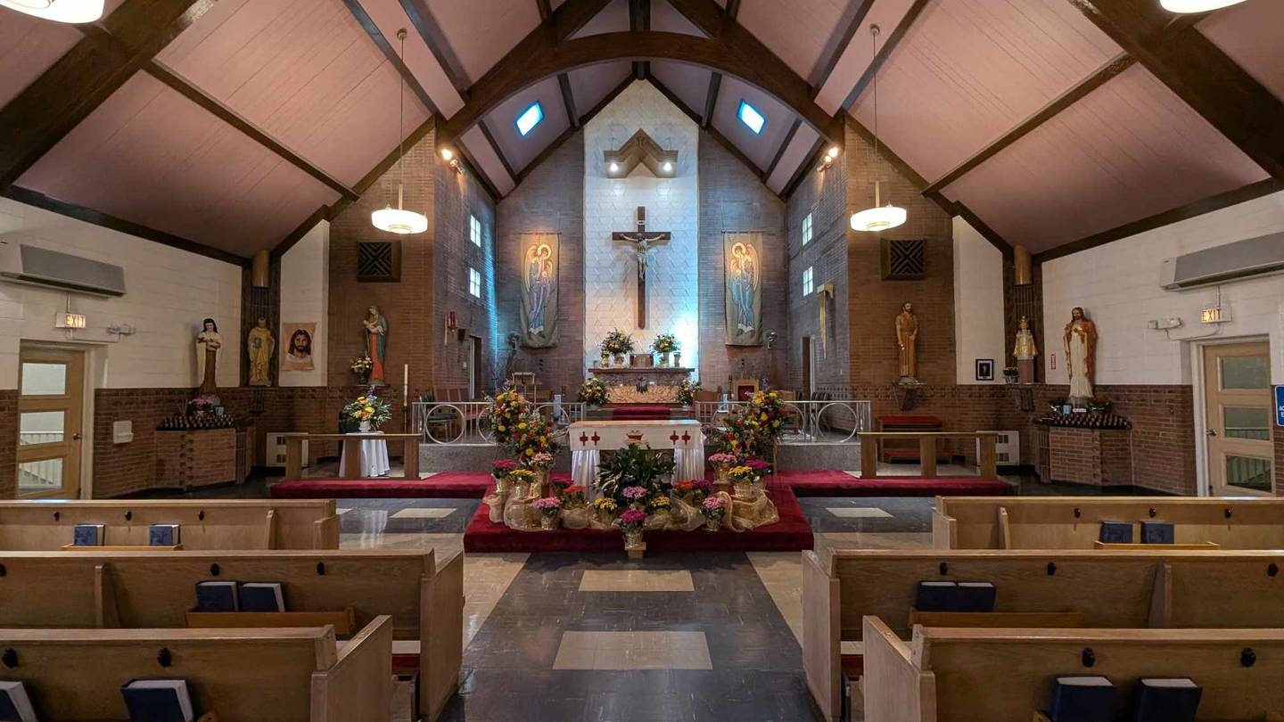 The interior of St. Bernard Catholic Church in Joliet as seen after its final Mass on June 22, 2024.