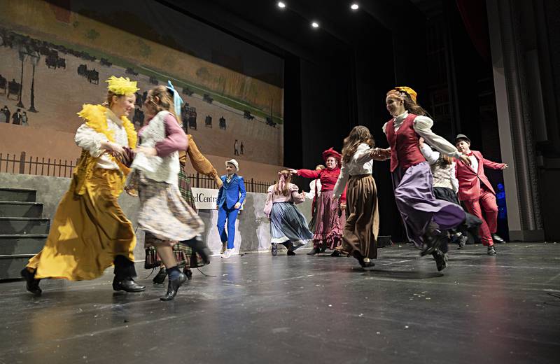 Actors rehearse a dance scene Wednesday, Jan. 10, 2024 fo “Hello, Dolly.”