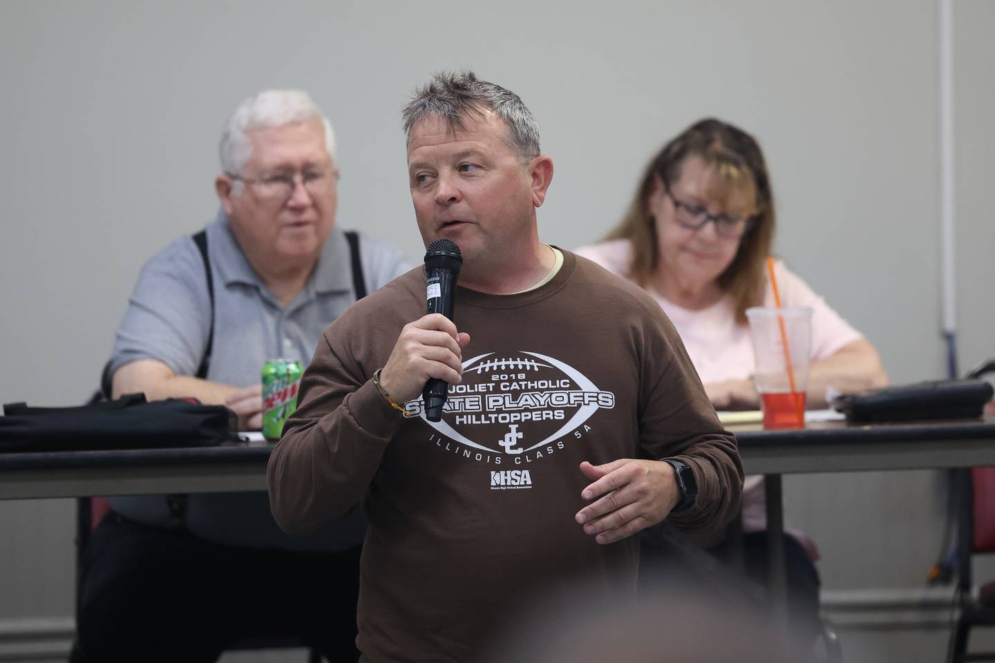 Jared Voss, Joliet Catholic baseball head coach, was the guest speaker at the Old Timers Baseball Association of Will County quarterly meeting on Monday, April 15, 2024 in Joliet.