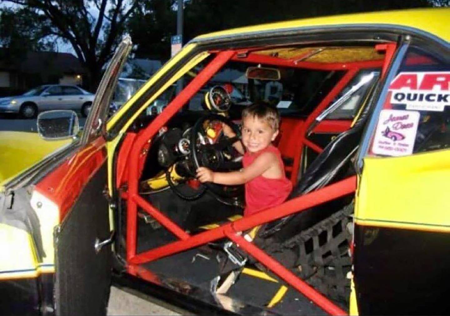 Photos by Rudy Host, Jr. - Mike Alberts Jr. getting behind the wheel of Dad's 1967 Camaro racecar.