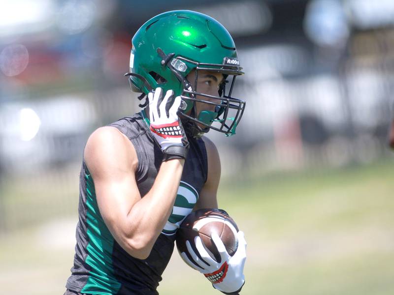 Glenbard West defensive back Mason Ellens during a 7-on-7 tournament at Naperville North in June 2024.