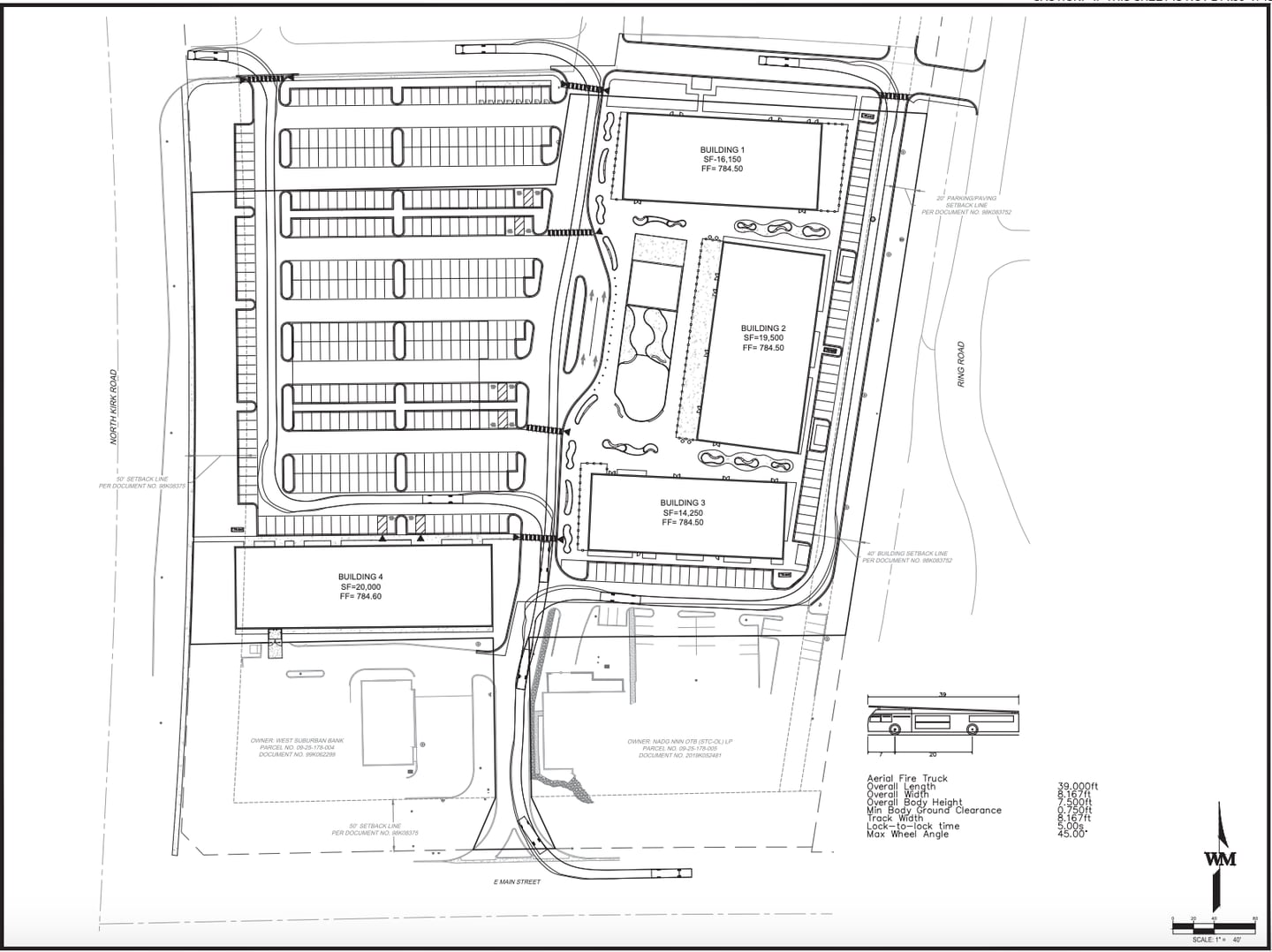 Proposed site plan for Fox Haven Square, a development of restaurants, retail and entertainment near Charlestowne Mall on the east side of St. Charles.