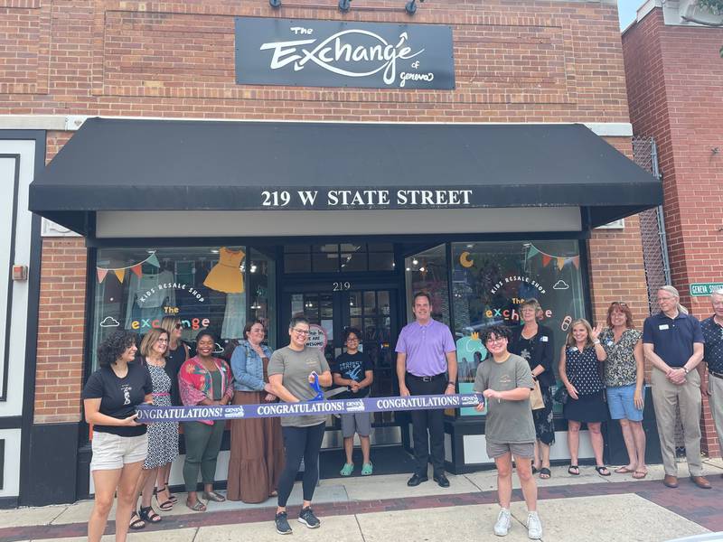 The Geneva Chamber of Commerce held a ribbon cutting, on July 7 for The Exchange of Geneva.