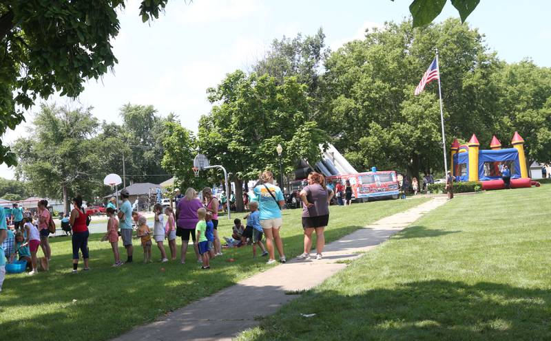 Kids play games during the Ottawa Recreation Summer Carnival on Wednesday, July 25, 2024 at Rigden Park in Ottawa. The carnival featured games, activities, bounce houses, and more. It wa the last event of the season.