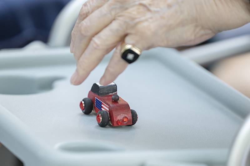 Don Ludwig picks up his award winning car Friday, June 23, 2023. Pictures of all the cars can be seen on Franklin Grove Assisted Living’s Facebook page.