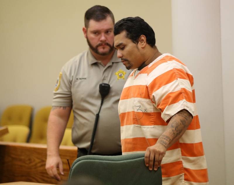 Anthony Brito is escorted into the courtroom on Friday, Sept. 22, 2023, at the La Salle County Governmental Complex in Ottawa.