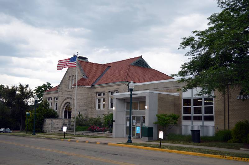 The Dixon Public Library is located at 221 S. Hennepin Ave., Dixon.