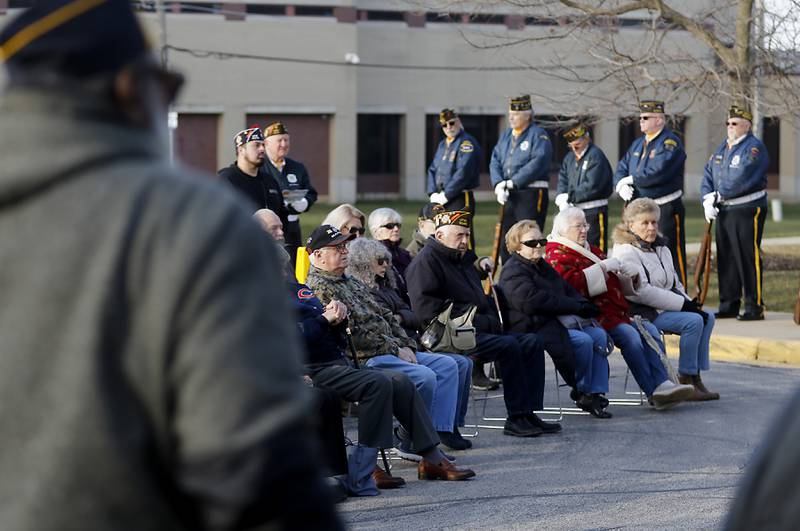 Veterans and family members listen to a speech during the “Voices from Vietnam,” program on Friday, March 29, 2024, at the McHenry County Government Administration Building in Woodstock. The program was the first time that McHenry County honored Vietnam veterans on Vietnam War Veterans Day. The day, that was created by federal law enacted in 2017, honors the more than 2.7 million American men and women who served in Vietnam.