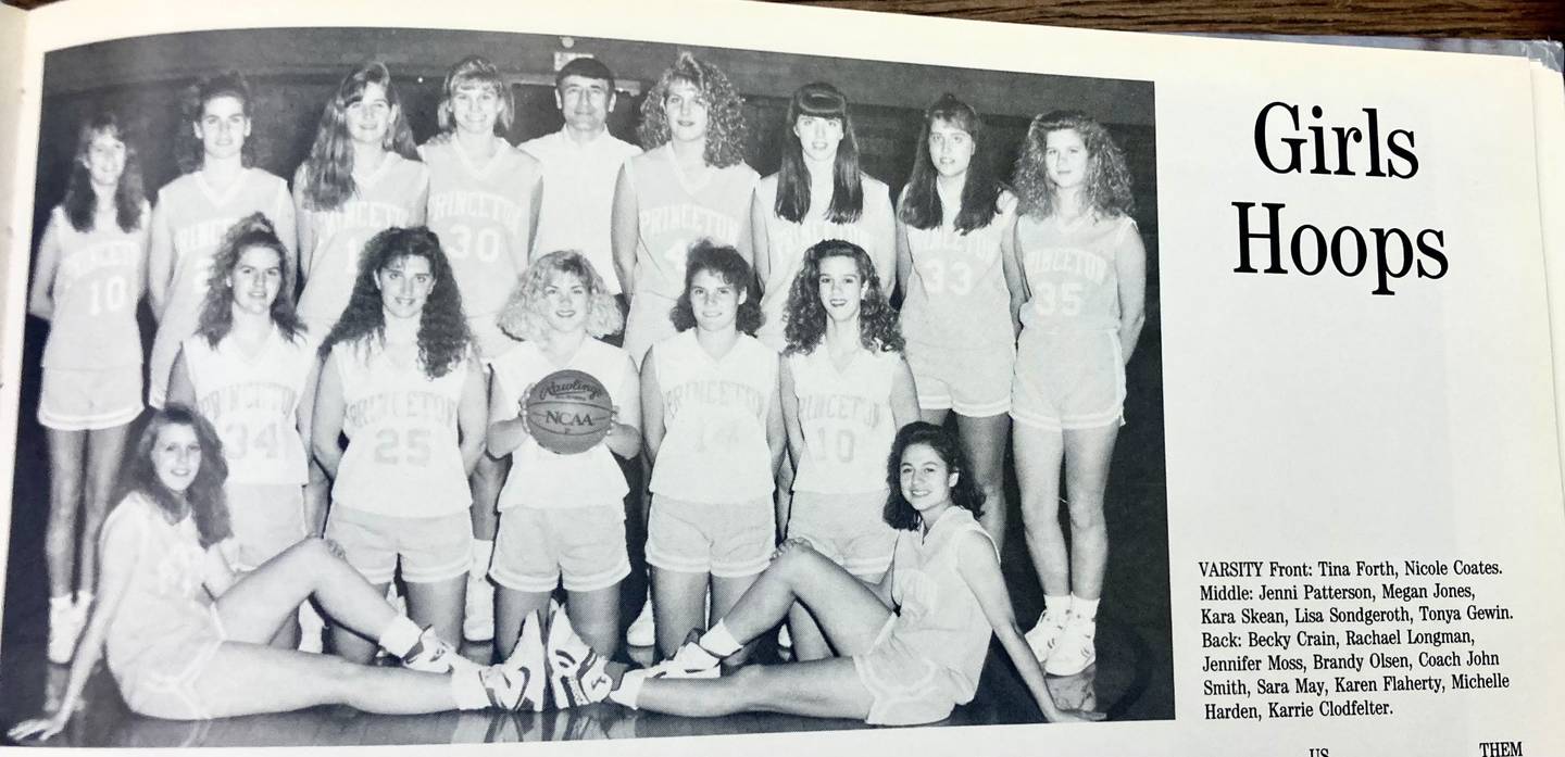 The 1990-91 Princeton girls basketball team won a regional championship. Team members were Nicole Coates, Karrie Clodfelter, Becky Crain, Karen Flaherty, Tina Forth, Tonya Gewin, Michelle Harden, Megan Jones, Rachael Longman, Sara May, Jennifer Moss, Brandy Olsen, Jennifer Patterson, Kara Skeen, Lisa Sondgeroth and Coach John Smith.