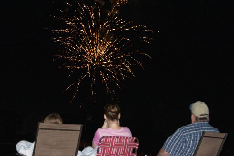 People of mendota watch on as the annual fireworks display begins on Saturday, June 29, 2024 at Lake Mendota.