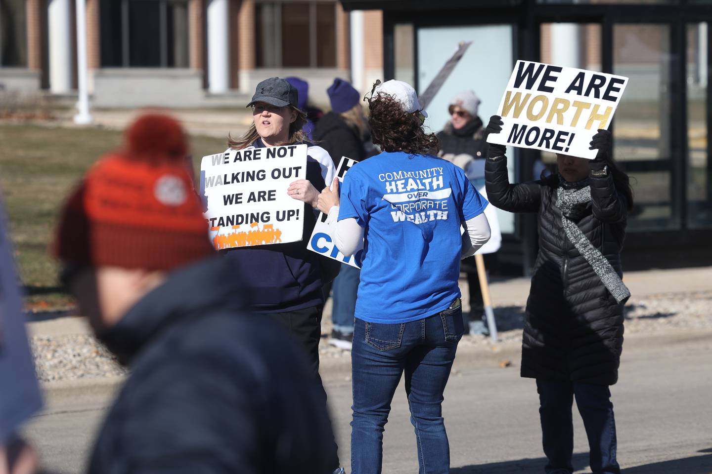 Nurses continue their strike outside Ascension Saint Joseph Joliet on Thursday, Feb. 8th 2024 in Joliet.