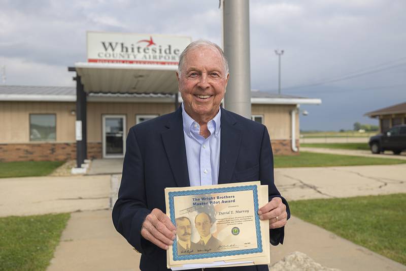 Long time Whiteside County Airport board member Dave Murray was awarded the prestigious Wright Brothers Master Pilot award Thursday, Aug. 15, 2024 during the board meeting of the airport.