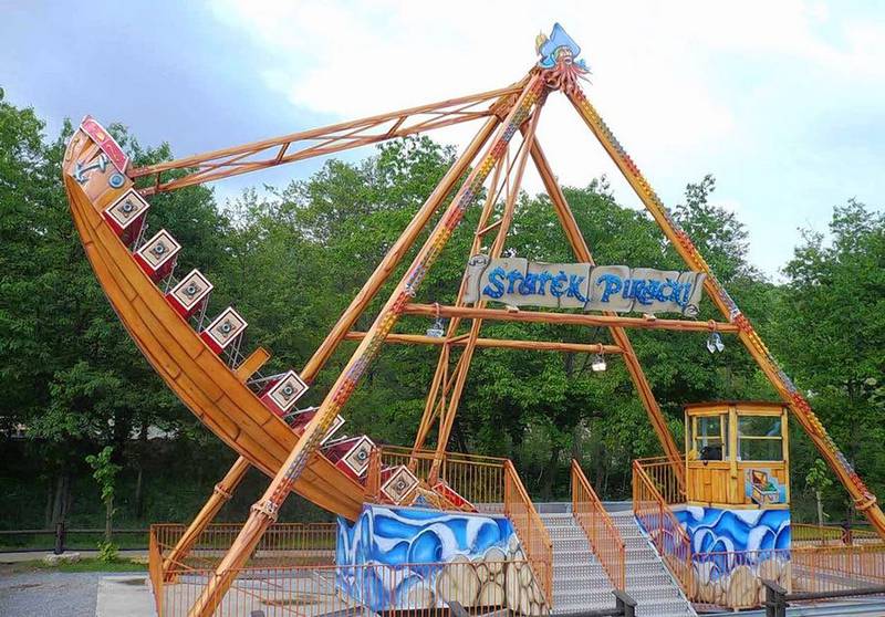 Pirates Revenge, a swinging ship ride, will replace the Swinging Sea Dragon ride at Santa's Village this summer. The park also will add "Farmer's Fling," a new family-friendly spinning roller coaster. Both rides were manufactured in Italy and will be installed this season.