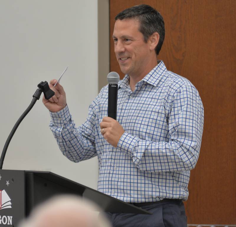 Jake Carpenter was one of the athletes inducted into the OCUSD Hall of Fame during a ceremony on Saturday, Sept. 14, 2024 at the Rock River Center in Oregon.