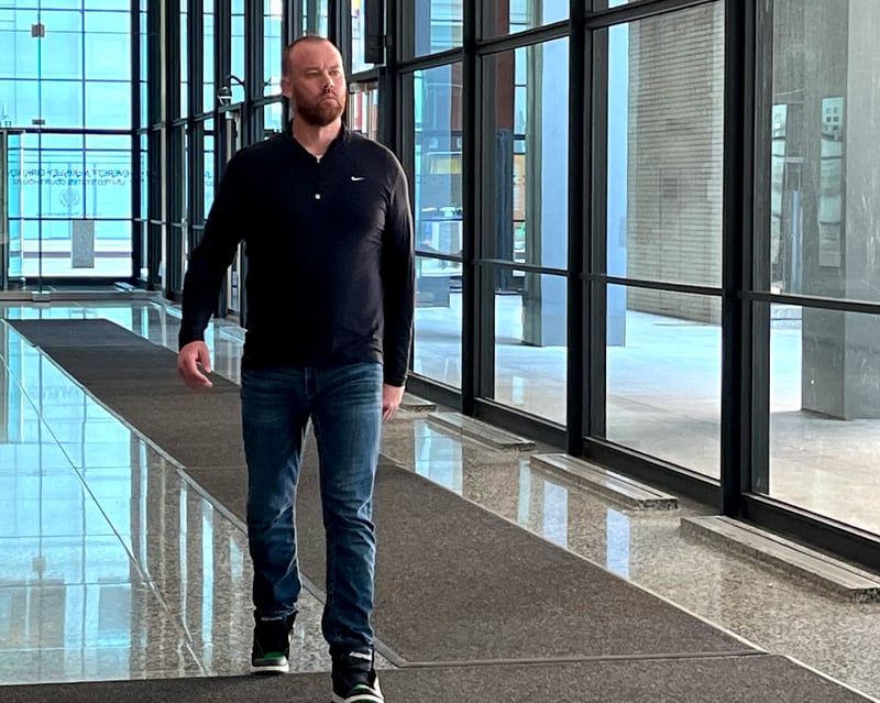 Former Joliet Police Officer William Busse leaves the Everett M. Dirksen U.S. Courthouse on Wednesday, Sept. 11, 2024, in Chicago. Busse was arraigned on federal drug trafficking charges.