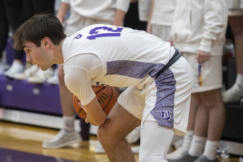 Dixon’s Mason Weigle handles the ball against Sherrard Thursday, Feb. 15, 2024 at Dixon High School.