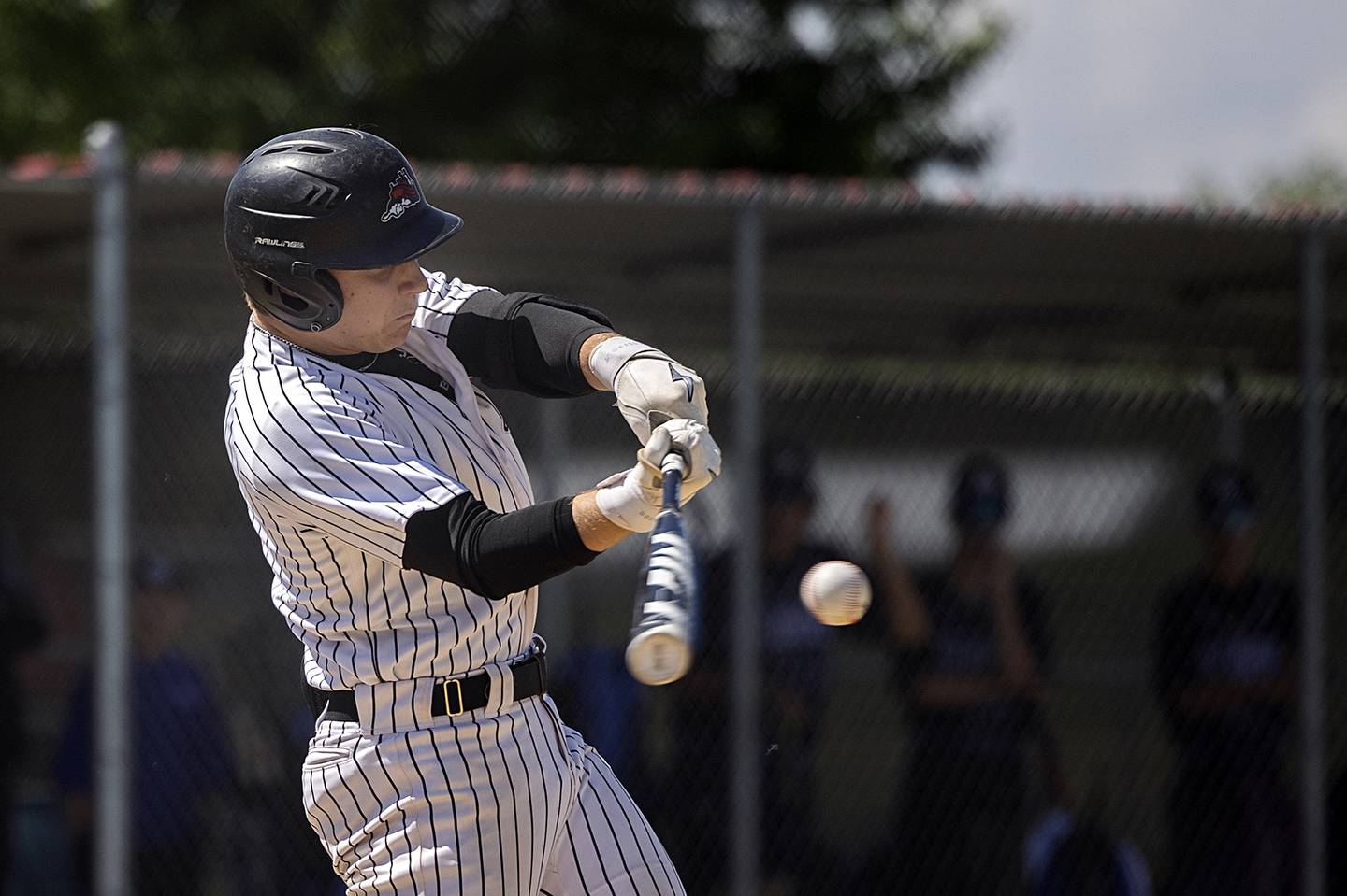 Fulton’s AJ Boardman drives in a run against East Dubuque Wednesday, May 22, 2024 in the Class A sectional semifinal in Forreston.