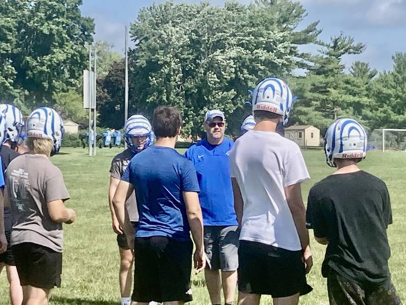 Princeton coach Ryan Pearson instructs during the Tigers mini-camp on Tuesday, June 18, 2024.