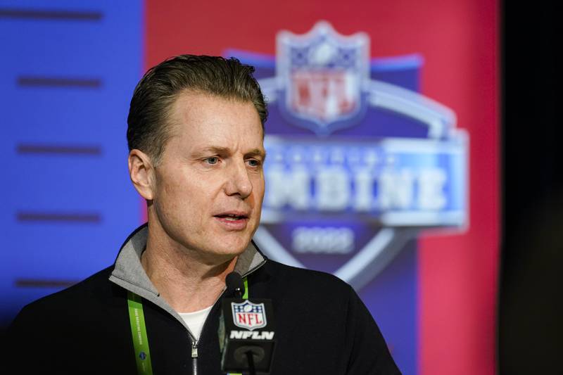 Chicago Bears head coach Matt Eberflus speaks during a press conference at the NFL Scouting Combine on Tuesday, March 1, 2022, in Indianapolis.