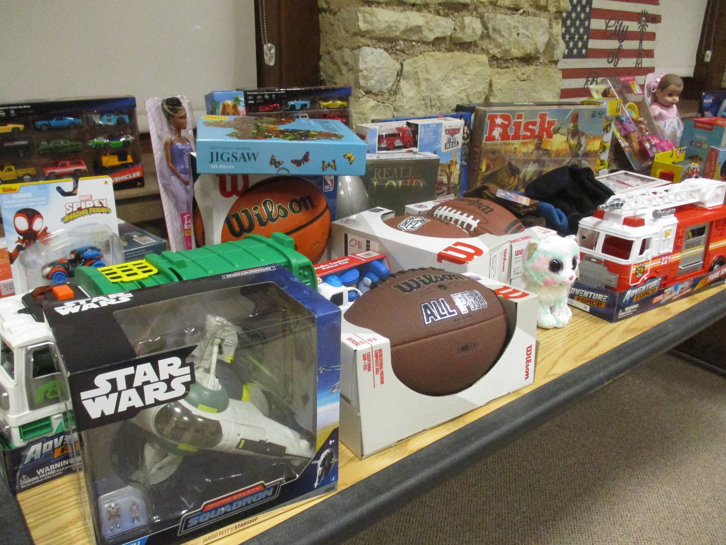 Toys, games and sporting equipment are being donated for the annual Batavia Christmas Toy Drive. (Mark Foster)