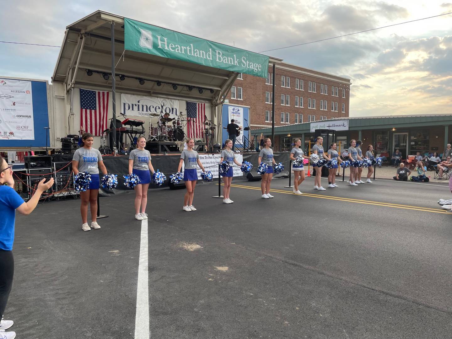 The Princeton High School Poms dance to a composition by Princeton native Virgil Fox during the unveiling of Fox's' star on Thursday, Sept. 5, 2024. Fox was an internationally acclaimed musician who earned a star in downtown Princeton.