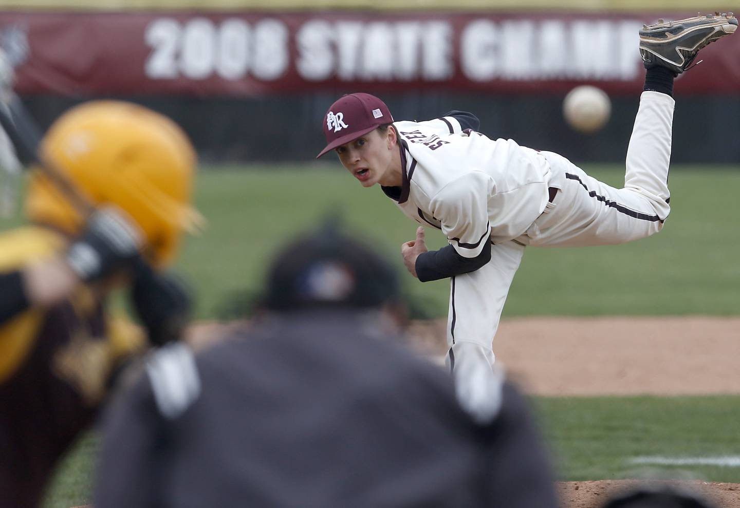 Prairie Ridge's Karson Stiefer throws a pitch during a Fox Valley Conference baseball game Friday, April 29, 2022, between Prairie Ridge and Jacobs at Prairie Ridge High School.