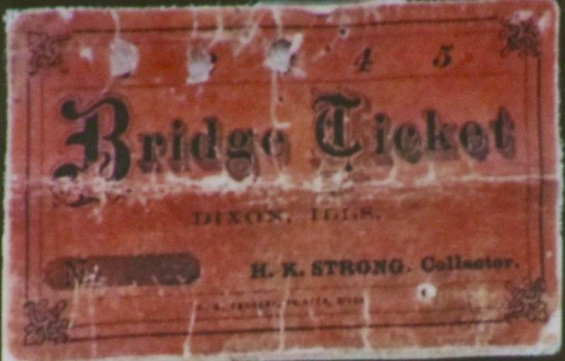 A close up of an existing punch-style toll bridge ticket issued by bridge tender H.K. Strong required to cross the Truesdell Bridge in the 1870s. The day of the collapse, the bridge was crowded with pedestrians to witness baptisms. For the purpose of attending religious services, the troll was waived, Founders Day presenter Tom Wadsworth said.