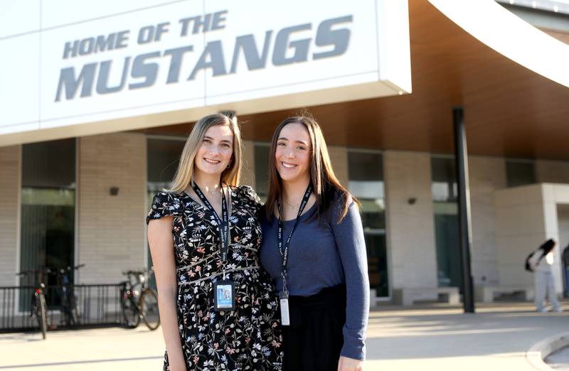 Downers Grove South teachers Hannah Stark (left) and Maddie Raftery (right) are both graduates from Community High School District 99. Raftery, who teaches special education, graduated from Downers Grove South in 2020 and Stark, who teaches family consumer science, graduated from Downers Grove North in 2015.