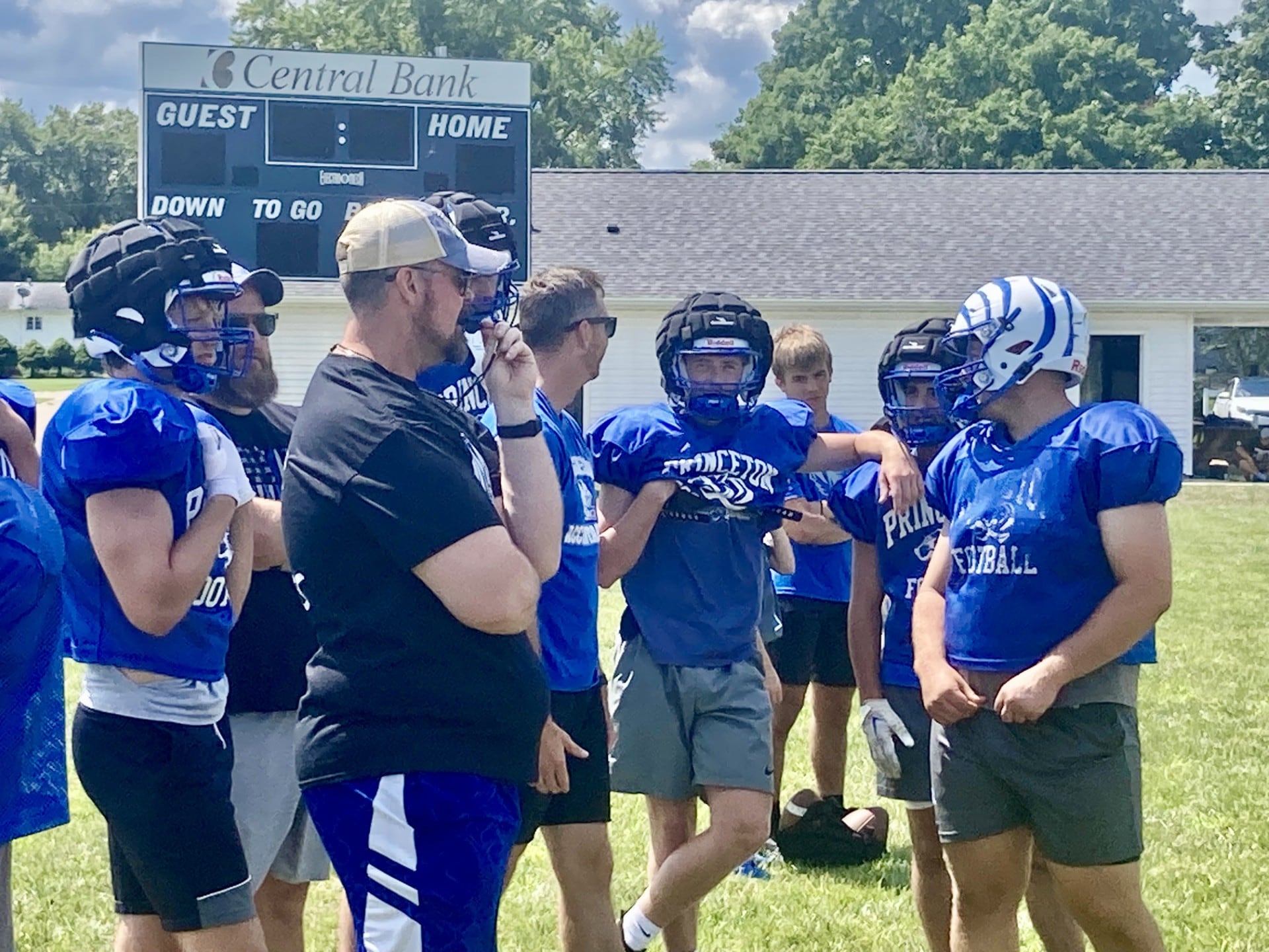 The Tigers look on at controlled practice/scrimmage at Little Siberia Field on Thursday, July 18.