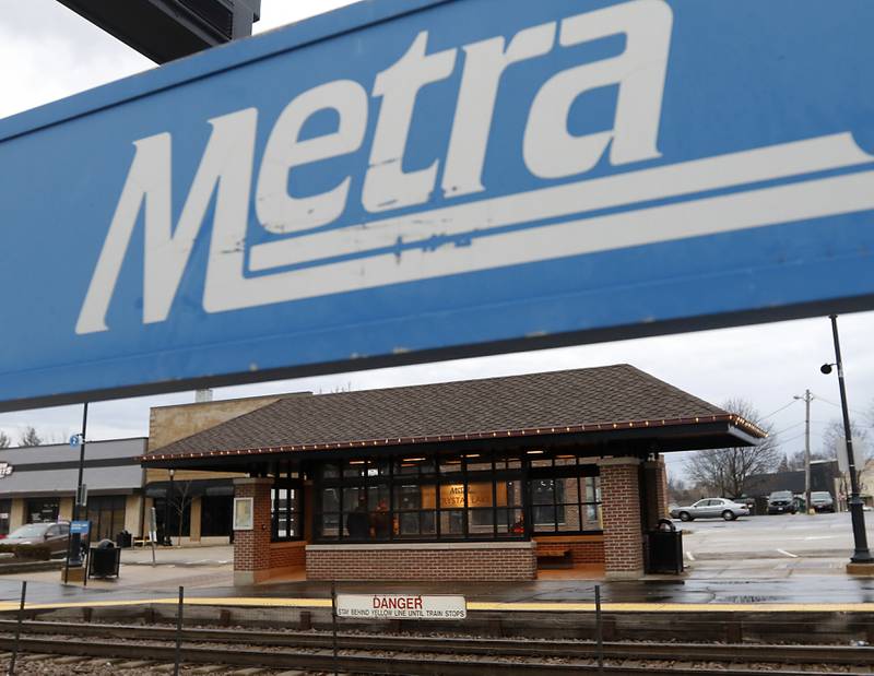 The Crystal Lake Metra station on Tuesday, Feb. 14, 2023, in downtown Crystal Lake.