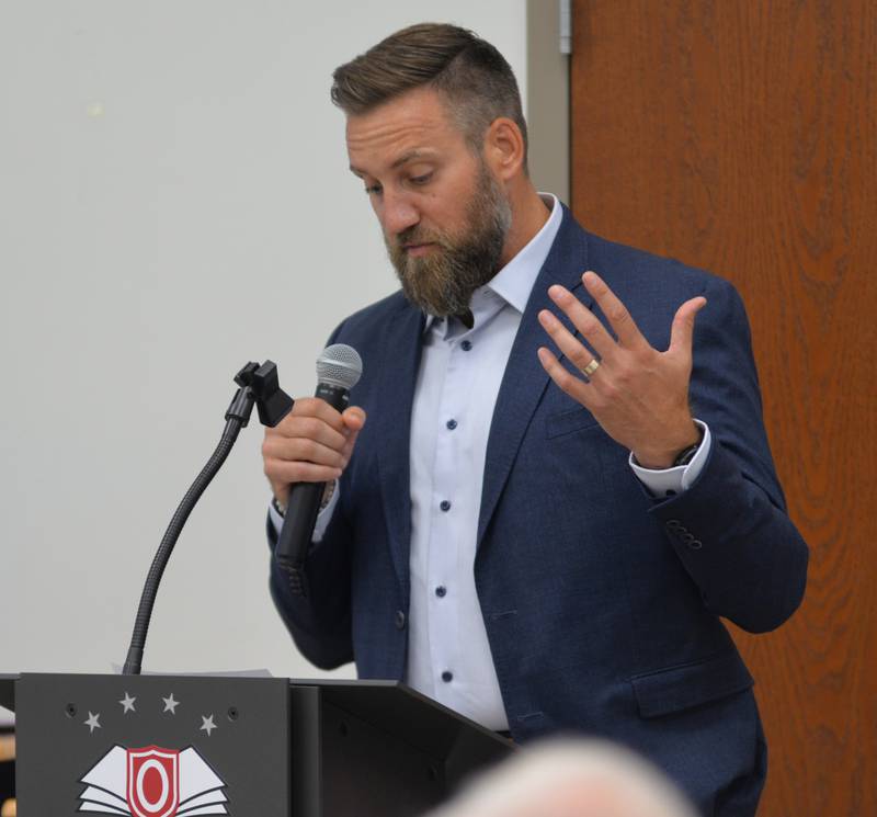 Andy Ballard was one of the athletes inducted into the OCUSD Hall of Fame during a ceremony on Saturday, Sept. 14, 2024 at the Rock River Center in Oregon.