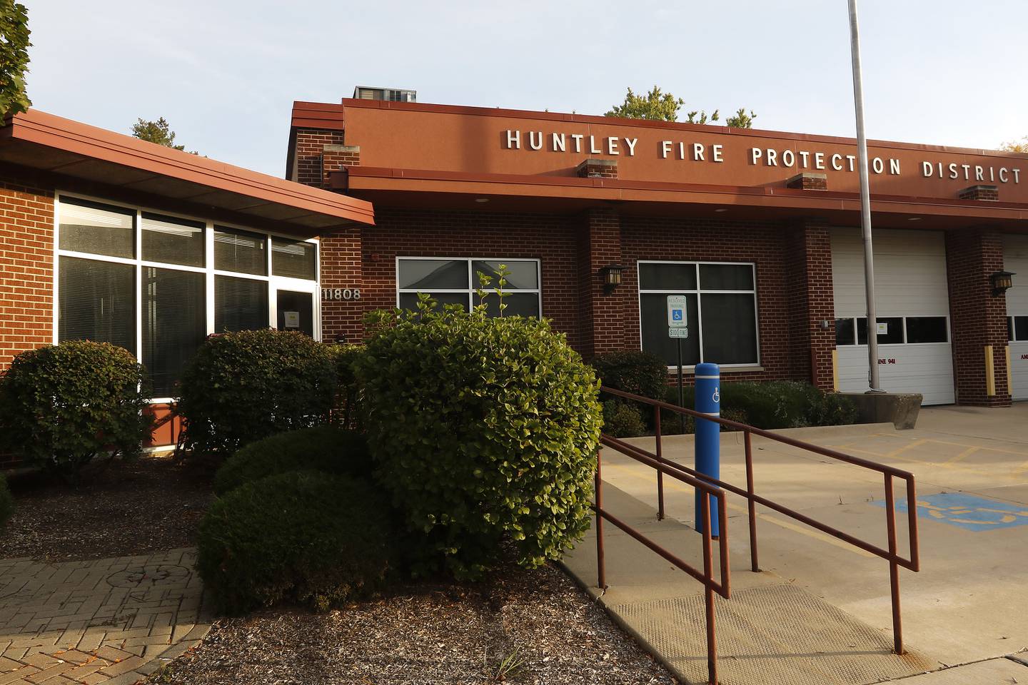 The old Huntley fire station, located at 11808 Coral St., is seen on Thursday, Sept. 30, 2021, in Huntley. A proposal was made to convert the building into apartments, adding three floors and adding a restaurant on the ground floor.