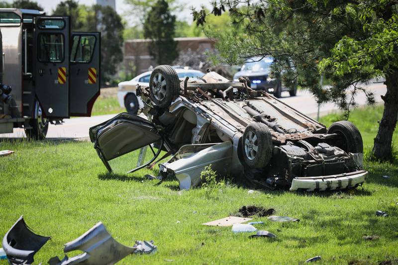 A woman who was airlifted to Advocate Condell Medical Center in Libertyville following a crash at about 10:45 a.m. on Wednesday, May 15, 2024, near Woodstock has died; her sister has been charged with DUI, according to officials.