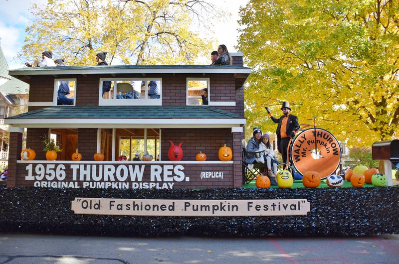 Communities by Grainger won the "Best of Parade" award for their replica of the 1956 Thurow residence's pumpkin display during the Sycamore Pumpkin Festival Parade, held Sunday, Oct. 31, 2021.