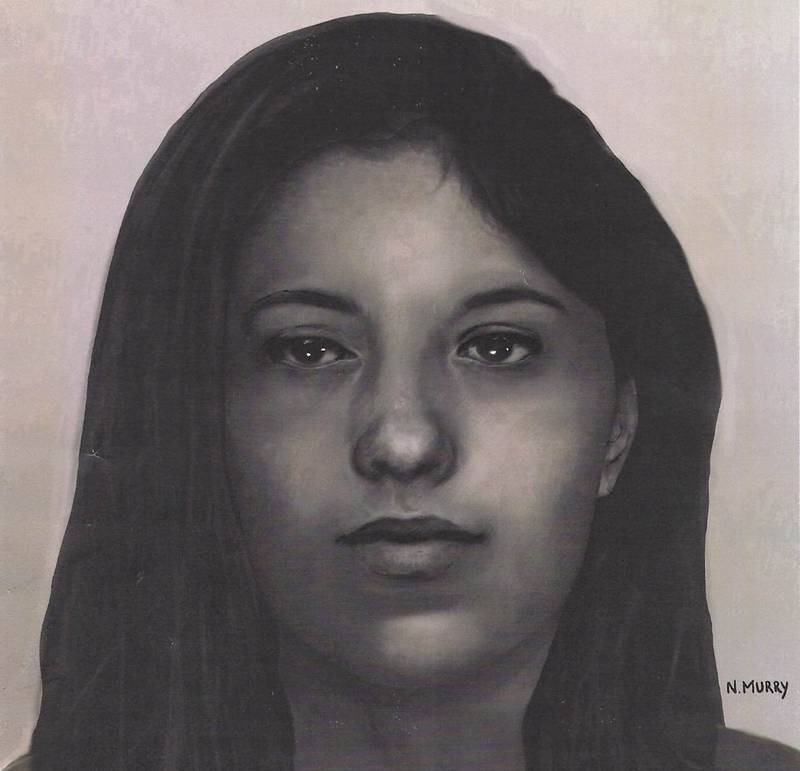 A sketch of a woman whose body was found in 1968 in Wilmington Township, provided by courtesy of the Will County Coroner's Office. The woman was strangled and she suffered blunt force trauma to the head, according to coroner officials.