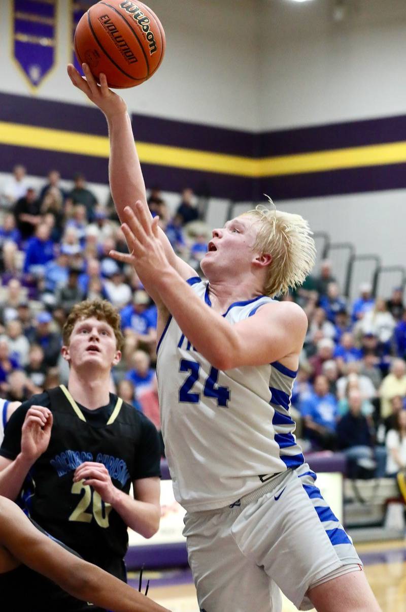 Princeton's Daniel Sousa shoots a laup against Rockford Christian in Tuesday's regional semifinal at Mendota. The Tigers won 69-66.