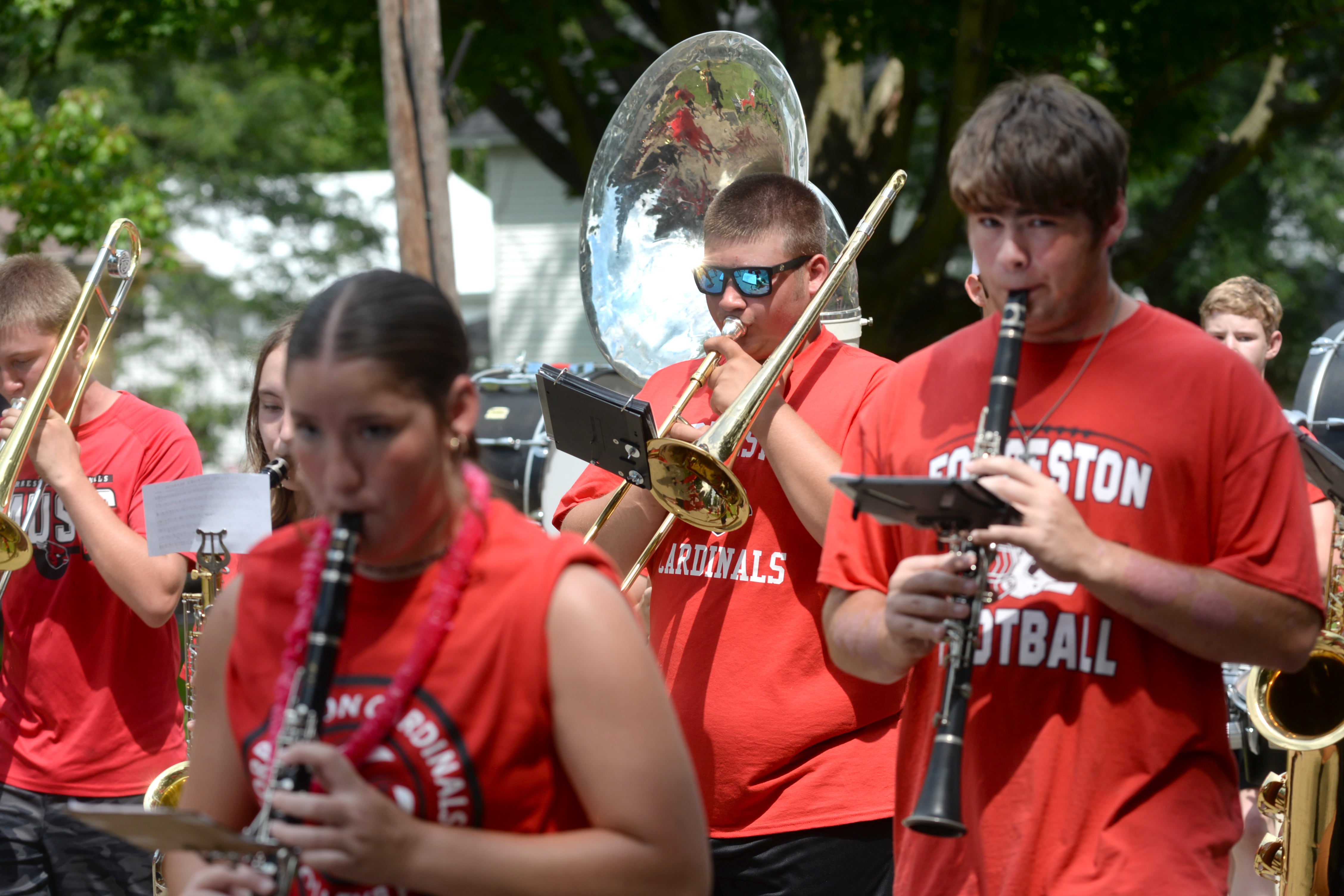 Forreston High School's Redbird Regiment marching band was one of the entries in the German Valley Days parade on Saturday, July 20, 2024.