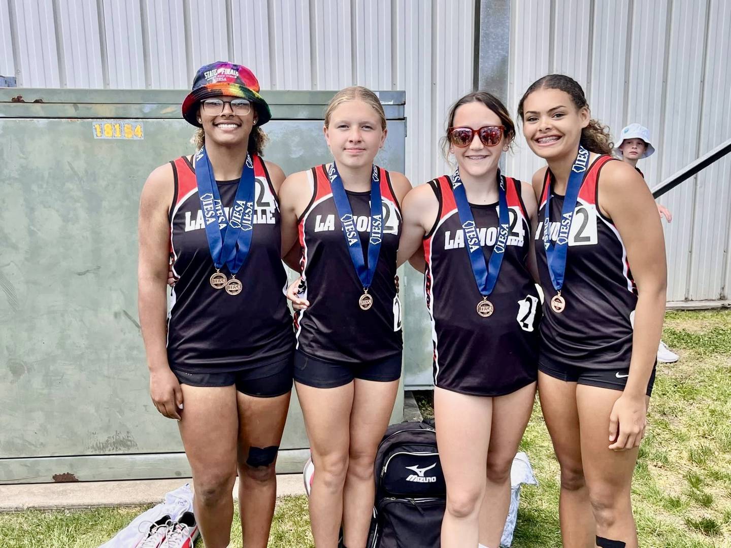 The LaMoille eighth-grade 4x100 relay of Olivia Glasper, Alexis Flanagan, Kijah Lucas and Jena Monroe placed fourth (55.18) in the IESA Class 1A State Track & Field Meet.