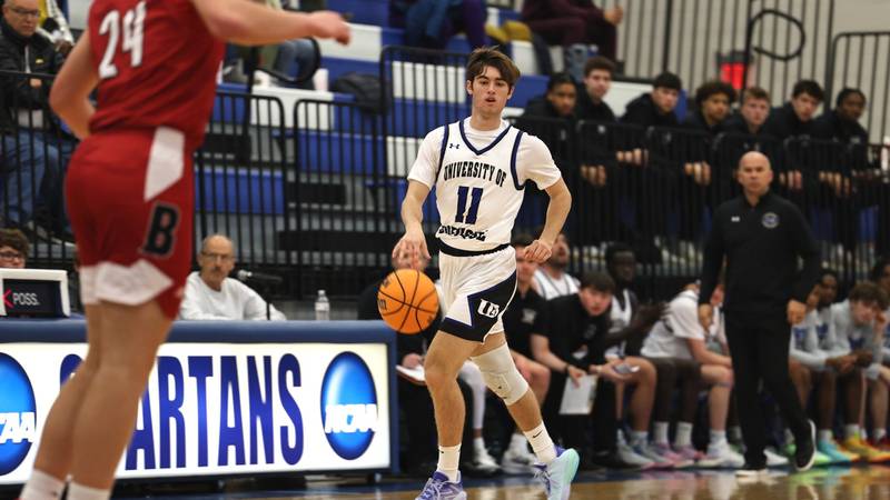 Grady Thompson of Princeton is settling in as a key reserve role as a freshmen for the University of Dubuque basketball team. He has played in all of their first 15 games, averaging 8.8 points and 4.7 rebounds over 22.3 minutes a game.