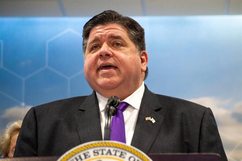 Gov. JB Pritzker is pictured at a news conference at Lincoln Land Community College in Springfield where he discussed the higher education investments in his Fiscal Year 2024 budget. At the news conference he said he and legislative leaders have discussed potential tax cuts in the upcoming fiscal year if state revenues continue to exceed expectations.