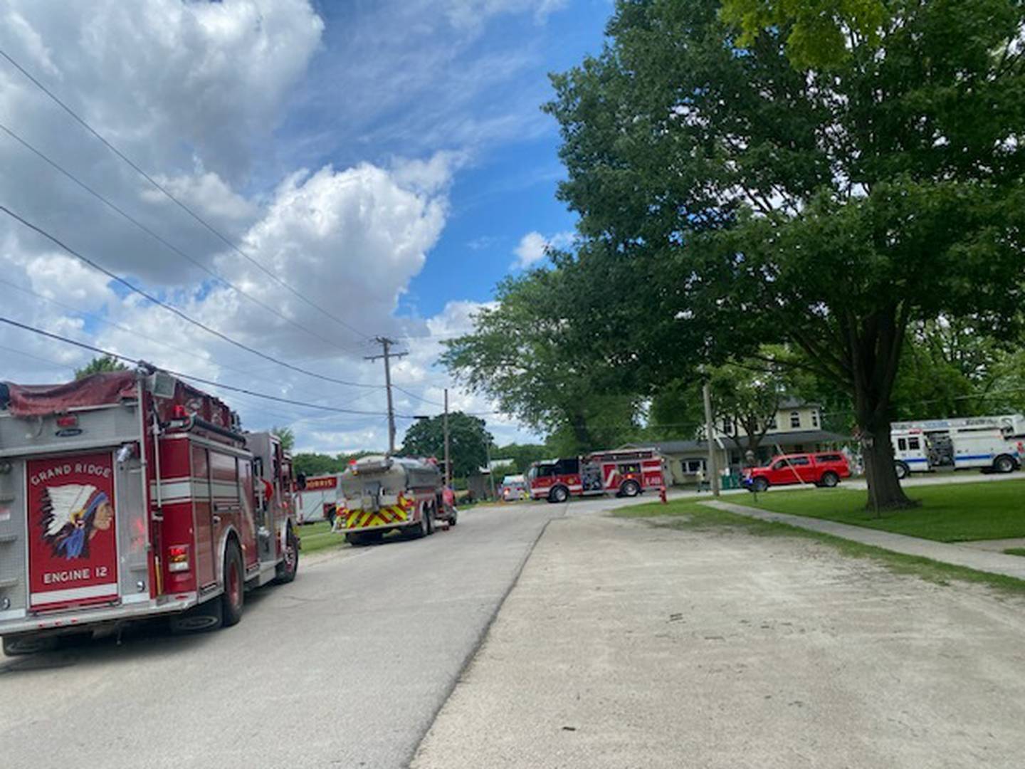 Firefighters from several neighboring fire departments responded to a house fire Tuesday, May 28, 2024, on South Hossack Street in Seneca.