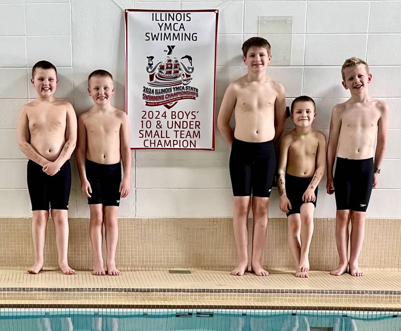 The Dixon Dolphins 10 & Under Boys were named the 2024 Small Team State Champion for achieving the overall highest points in their division. Pictured are (from left) Henry Hayes, 9; Will Hayes, 7; James Catt, 10; Ben Hayes, 6; and Liam Spencer, 9.