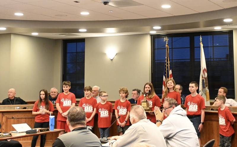 The Peru BB gun team was recognized for their historic back-to-back wins over the Oglesby BB gun club in their annual shoot-out on March 1 during Monday’s city council meeting.