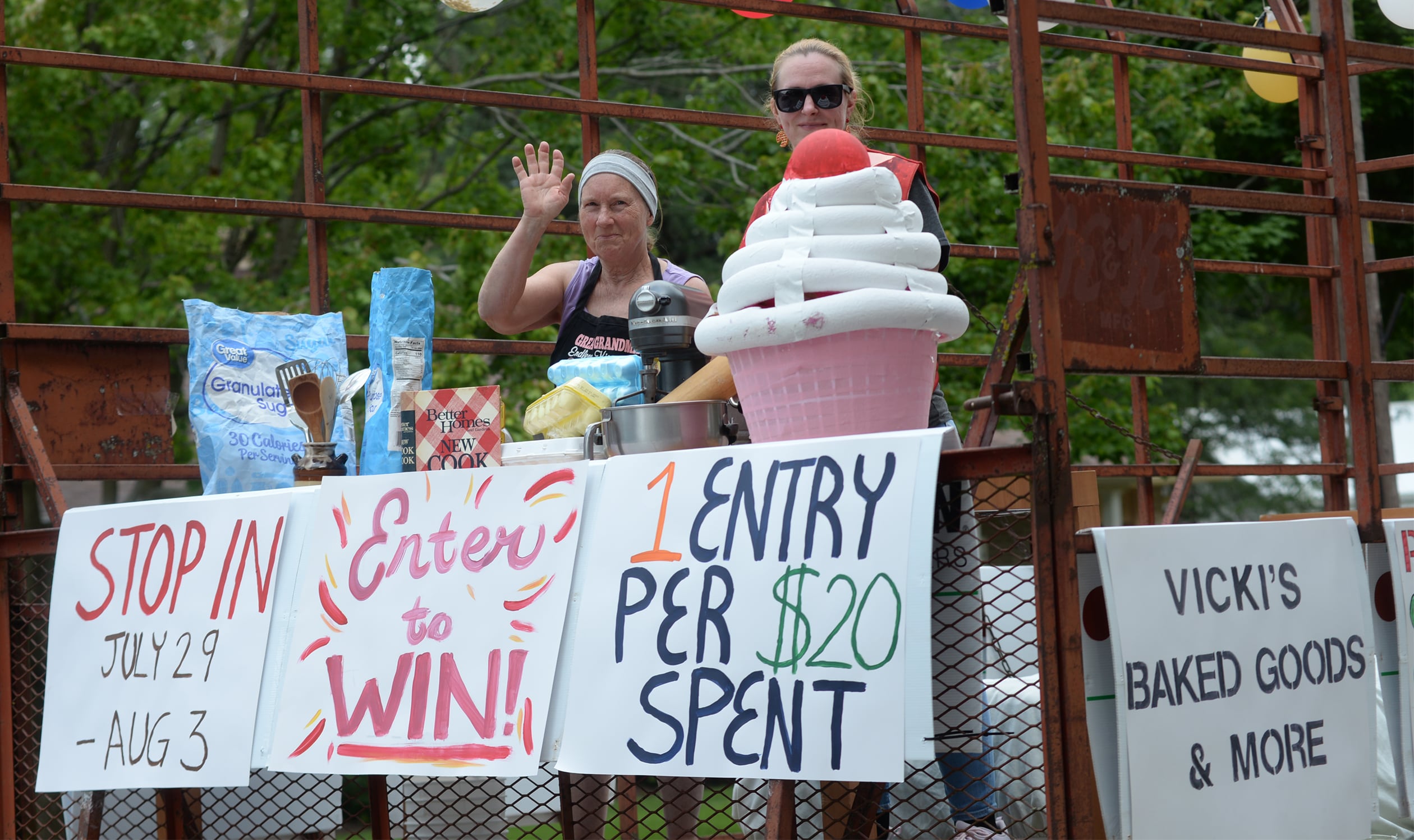 Vicki's Baked Goods & More won best float in the German Valley Days parade on Saturday, July 20, 2024