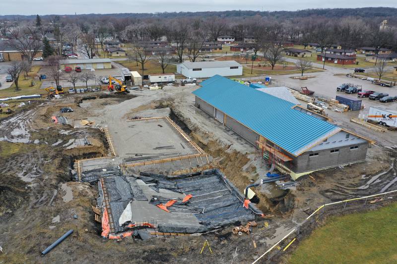 Kmetz Construction builds a new swimming pool at the Riordan Pool site on Thursday, Feb. 9, 2023 in Ottawa. The project is expected to cost 4.5 million.