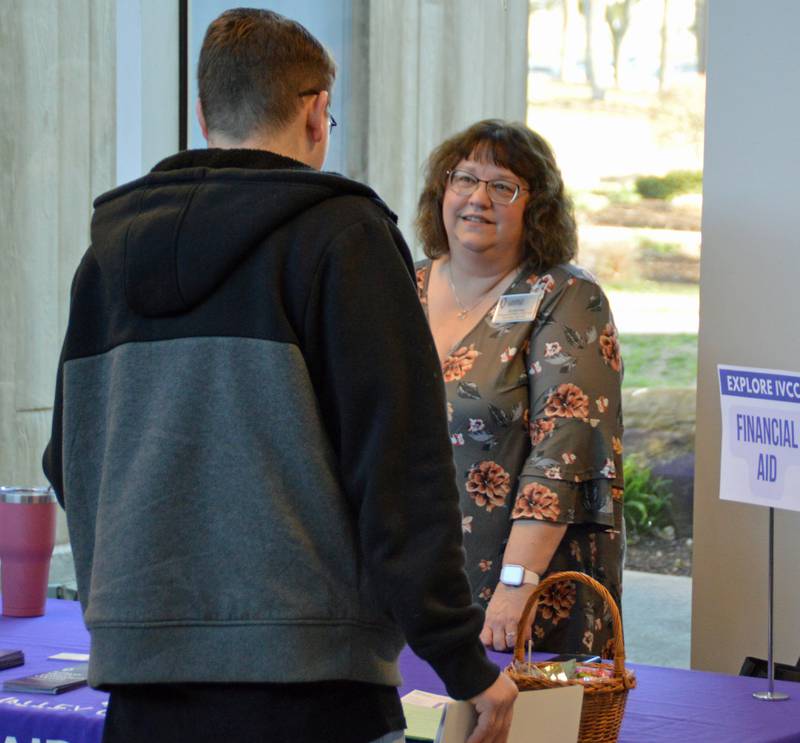 Jill Wohrley, pictured at a recent Illinois Valley Community College open house, is this year’s winner of the Connie Dzierzynski Skerston Memorial Award for Support Staff Distinguished Service. Staff, faculty and retirees will be honored April 4 during the annual recognition dinner.
