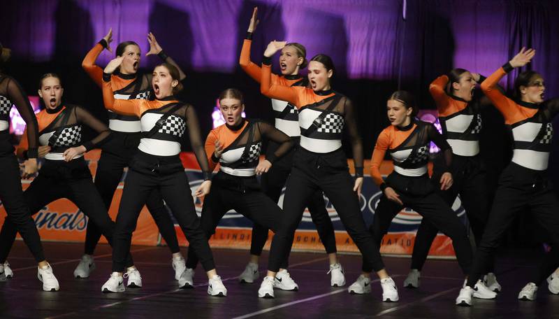 Lincoln-Way West competes in the IHSA 2A Competitive Dance State Finals Saturday, Jan. 27, 2024 at Grossinger Motors Arena in Bloomington.